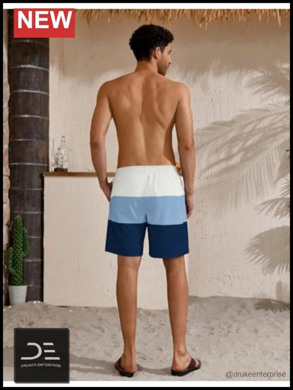 Men's Swim Trunks Board Shorts Mesh Lining 8 Inch Inseam Quick Dry